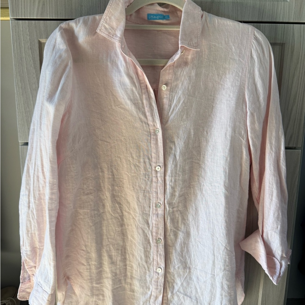 J. McLaughlin Light Pink Button-Up Shirt